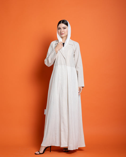 Beige Linen Abaya